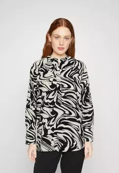 Блузка Marks & Spencer с принтом, черный/мультиколор