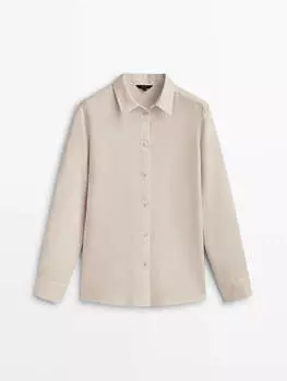 Блузка Massimo Dutti 100% Linen, кремовый