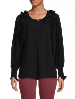 Блузка Max Studio с присборенными манжетами и пышными рукавами, бежевый