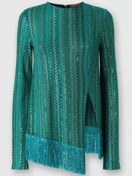Блузка Missoni Zigzag, зеленый