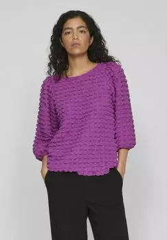 Блузка Mit 3/4 rmeln V-Neck Back VILA, цвет cattleya orchid