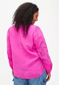 Блузка Mit Gestickten Details Zizzi, розовый