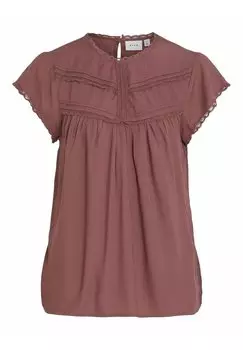 Блузка Mit Kurzen rmeln Detailreiches VILA, розово-коричневая