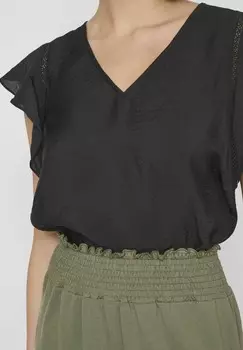 Блузка Mit Kurzen rmeln Gerschtes VILA, черная красавица