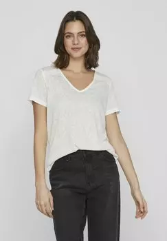 Блузка MIT V-AUSSCHNITT KURZRMELIGES VILA, белый