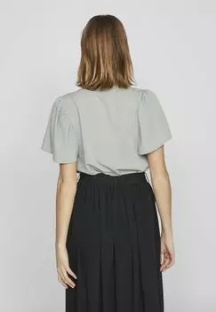 Блузка Mit V-Ausschnitt Kurzrmeliges VILA, пестрый зеленый