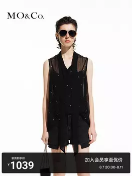 Блузка Moco с заклепками из вискозы, черный