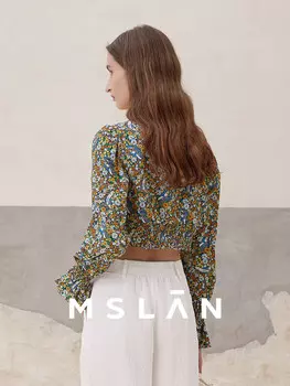 Блузка Mslan с принтом, желтый