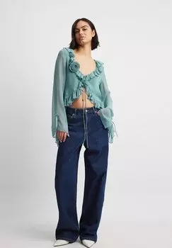 Блузка NA-KD, бирюзовый