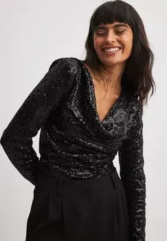 Блузка NA-KD, черный