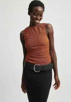 Блузка NA-KD DRAPIERTES GLITZER, цвет rust