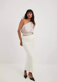 Блузка NA-KD ОДНО ПЛЕЧО, цвет warm silver