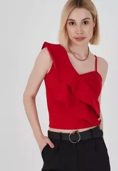 Блузка на одно плечо Bianco_Lucci, красный