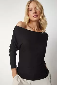 Блузка на одно плечо Happiness Istanbul, черный