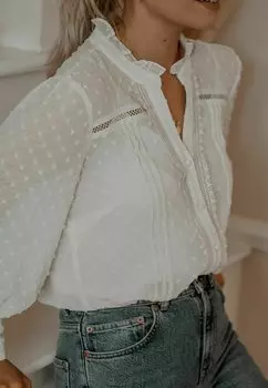 Блузка на пуговицах 3/4 SLEEVE REGULAR FIT Love & Roses, белый