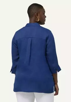 Блузка на пуговицах 3/4 SLEEVE Ulla Popken, темно-синий