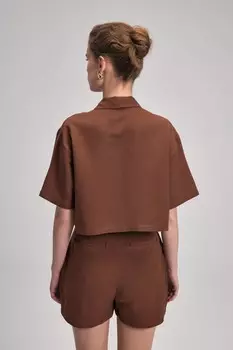 Блузка на пуговицах adL, коричневый