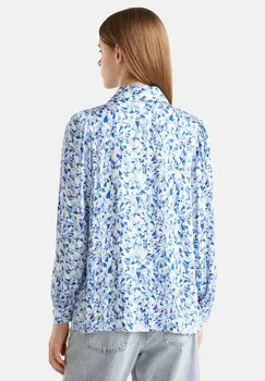 Блузка на пуговицах ALL-OVER PATTERN REGULAR FIT CLASSIC COLLAR AND CONCEALED BUTTON FASTENING SLEEVES GATHERED INTO CUFF GATHERS ON THE FRONT United Colors of Benetton, белый