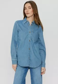 Блузка на пуговицах AMBER NEW Nmph, светло-голубой деним