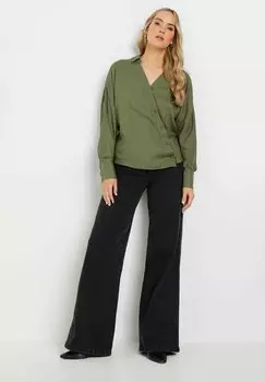 Блузка на пуговицах ASYMMETRIC BUTTON Long Tall Sally, зеленый