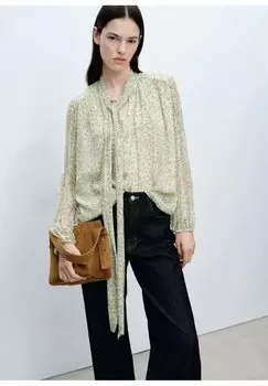 Блузка на пуговицах BELLE Mango, зеленый