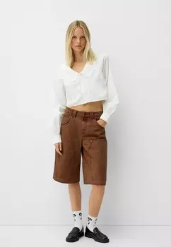 Блузка на пуговицах Bershka, белый