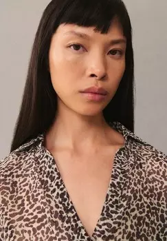 Блузка на пуговицах BOLIVIA Mango, коричневый