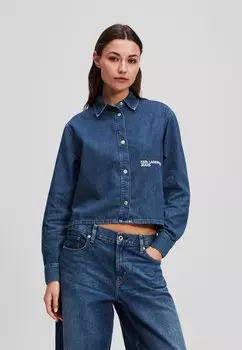 Блузка на пуговицах BOXY BLOUSE Karl Lagerfeld Jeans, цвет Washed Dark Blue