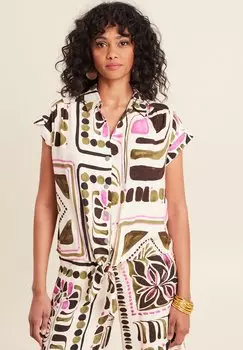 Блузка на пуговицах Breal, зеленый