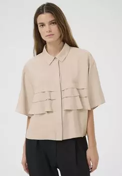 Блузка на пуговицах BUTE Karen by Simonsen, серо-коричневый