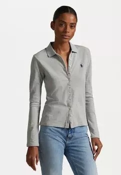 Блузка на пуговицах BUTTONED PLACKET LONG SLEEVE POLO SHIRT Polo Ralph Lauren, серый