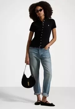 Блузка на пуговицах BUTTONED PLACKET POLO SHIRT Polo Ralph Lauren, черный