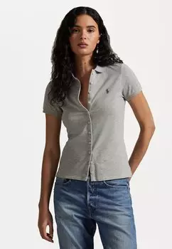 Блузка на пуговицах BUTTONED PLACKET POLO SHIRT Polo Ralph Lauren, серый