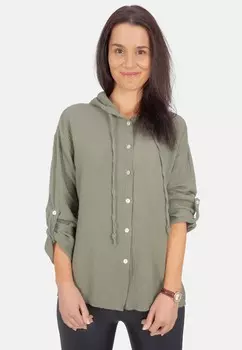 Блузка на пуговицах CAMILA MUSSELIN OVERSIZED Seasons of April, хаки