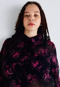 Блузка на пуговицах CARMELENA BOW ONLY Carmakoma, цвет Berry