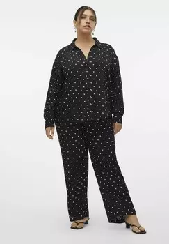 Блузка на пуговицах CBUMPY Vero Moda Curve, черный
