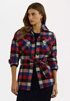 Блузка на пуговицах CHECK BELTED TWILL SHIRT JACKET Lauren Ralph Lauren, красный