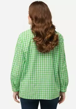 Блузка на пуговицах CHECKERED LONG SLEEVE Ulla Popken, зеленый