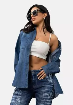 Блузка на пуговицах Cipo & Baxx, синий