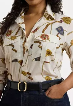 Блузка на пуговицах CLASSIC FIT PRINT COTTON VOILE SHIRT Lauren Ralph Lauren Woman, бежевый