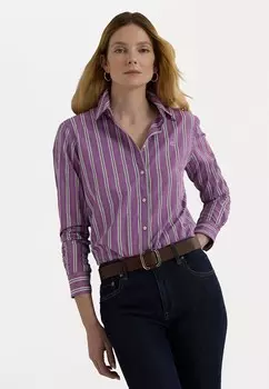 Блузка на пуговицах CLASSIC FIT STRIPED BROADCLOTH SHIRT Lauren Ralph Lauren Petite, фиолетовый