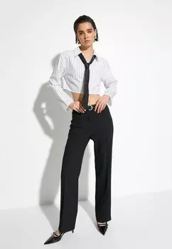 Блузка на пуговицах CLASSIC NECK LONG SLEEVE CROP Koton, черный