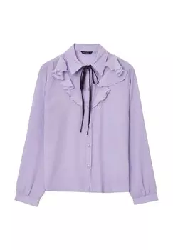 Блузка на пуговицах CON FRILL PLISSETTATO Calliope, сиреневый