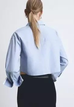 Блузка на пуговицах CONTRAST Mango, светло-голубой