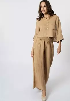 Блузка на пуговицах CORTA CON TASCHINO ACANFORA, коричневый