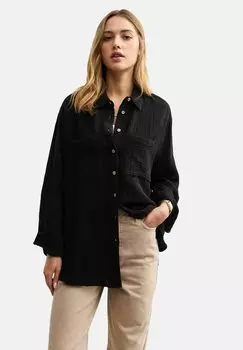 Блузка на пуговицах CRINKLED TEXTURE New Look, черный