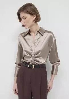 Блузка на пуговицах CROP SIMIL CON ARRICCIO Calliope, серо-коричневый