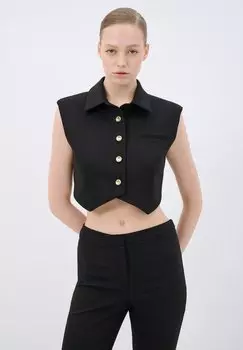 Блузка на пуговицах CROPPED adL, черный