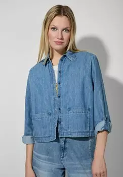 Блузка на пуговицах CROPPED More & More, деним