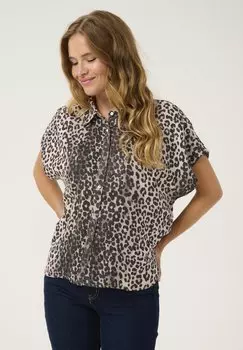 Блузка на пуговицах CUMYRA ELINA SHORT SLEEVE Culture, коричневый